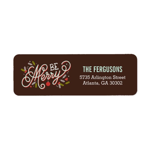 Be Merry Holiday Address Labels (Front)