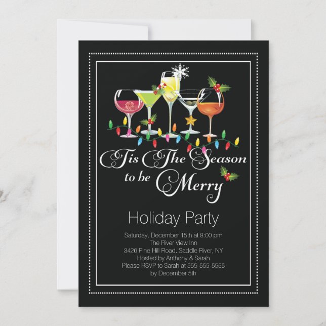Be Merry Holiday Cocktail Party Invitation (Front)