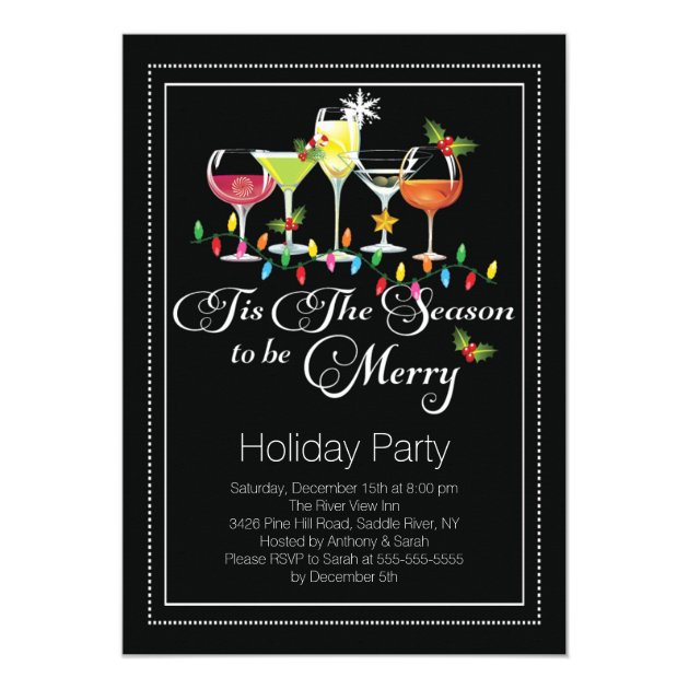 Be Merry Holiday Cocktail Party Invitation