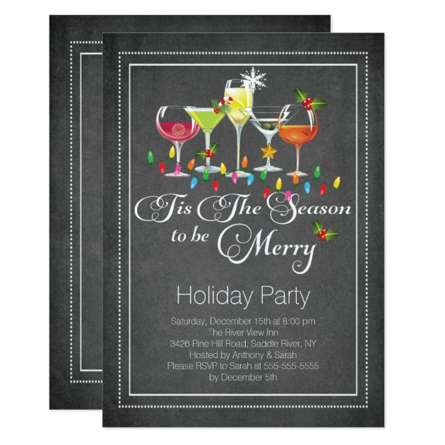 Be Merry Holiday Cocktail Party Invitation