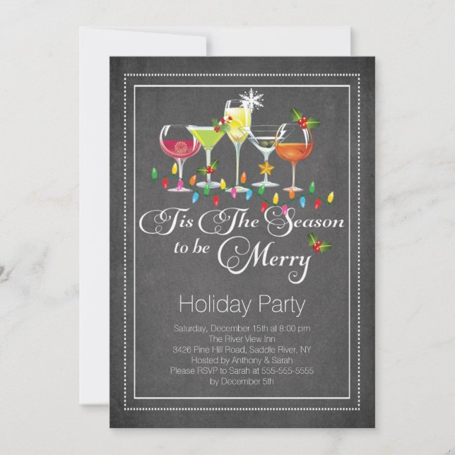 Be Merry Holiday Cocktail Party Invitation (Front)