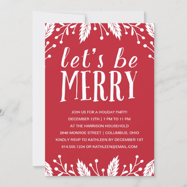Be Merry | Holiday Party Invitation (Front)