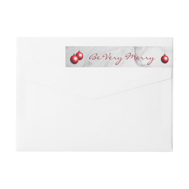 Be Merry Marble Holiday Return Address Label (Back)