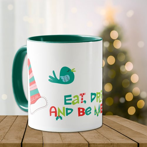Be Merry Retro Christmas Images Mug