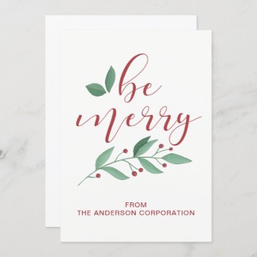 Be Merry Simple Business Holiday Greeting Invitation