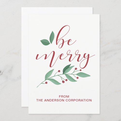 Be Merry Simple Business Holiday Greeting Invitation