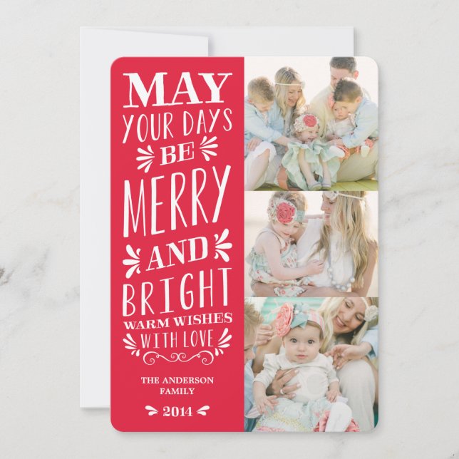 Be Merry Type | Holiday Photo Card (Front)