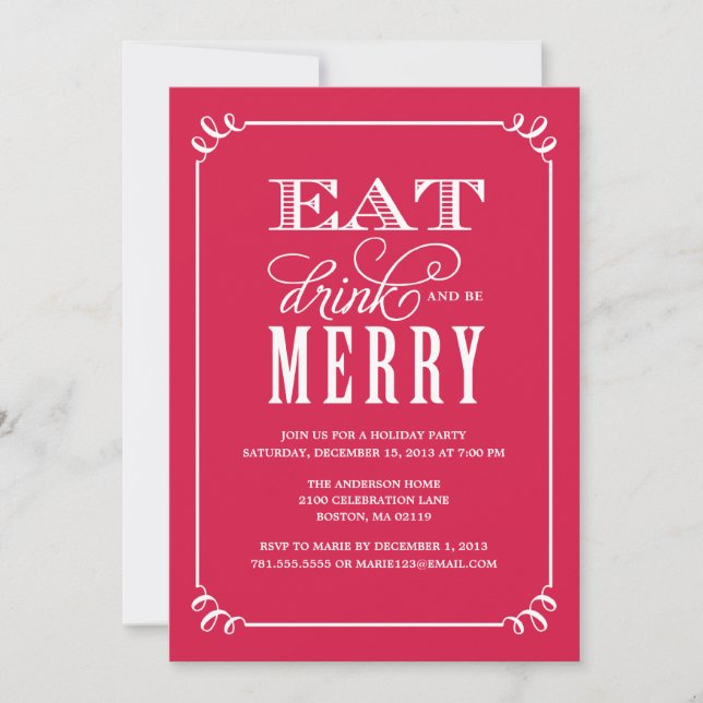BE MERRY VINTAGE | HOLIDAY PARTY INVITATION (Front)