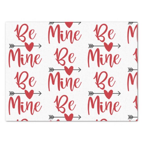 Be Mine Arrow Through Heart Valentines Day Wrappi Tissue Paper