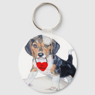 Be Mine Bagel the Beagle Keychain