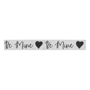 Be Mine Black Glitter Valentine's Grosgrain Ribbon