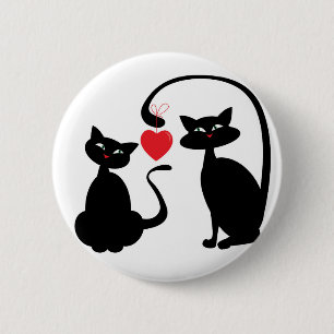 Be Mine Cats Button