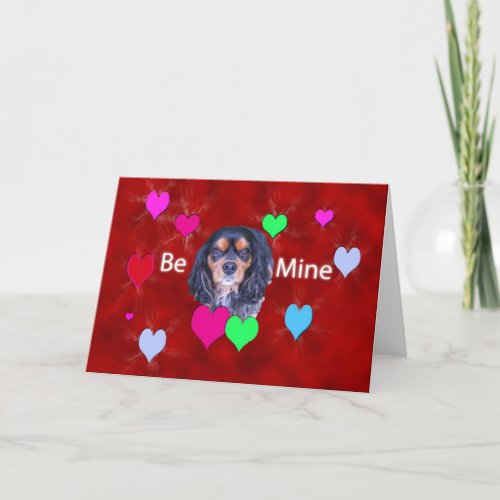 Be Mine Cavalier King Charles Spaniel Hearts Card