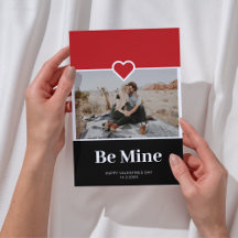 Be Mine Custom Photo Valentine's Day Card