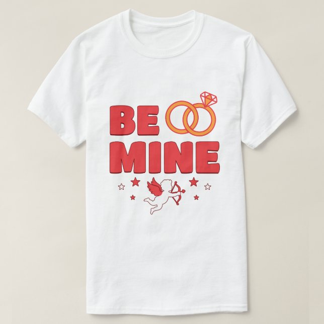 Be Mine, Cute cupid Valentines  T-Shirt (Design Front)