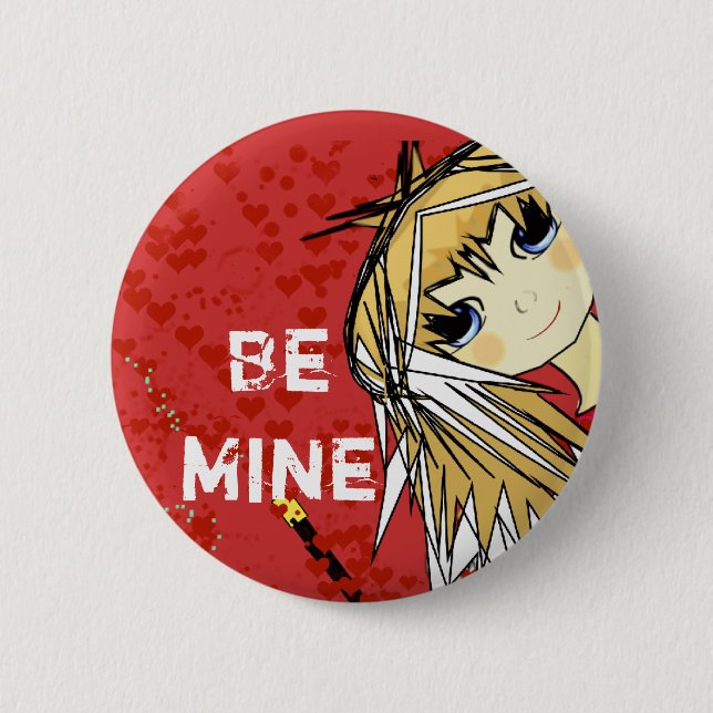 Be Mine-Cute Girl Button (Front)