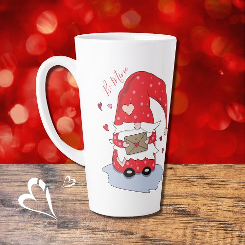 Be Mine  Cute Red Gnome Latte Mug