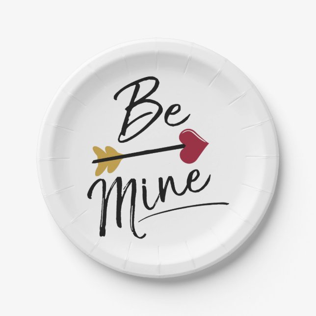 Be mine Cute Valentines Paper Plates (Front)