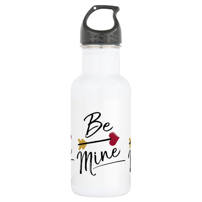 Be mine Cute Valentines Stainless Steel Water Bottle (Front)