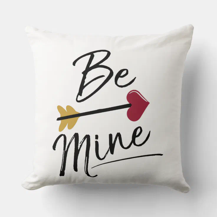 Be mine Cute Valentines Throw Pillow Zazzle