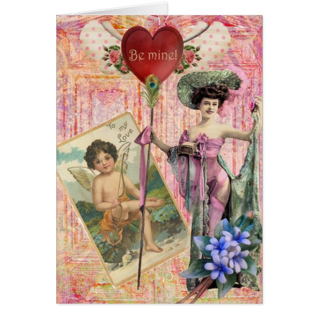 Be Mine Digital Collage Cards (Front)
