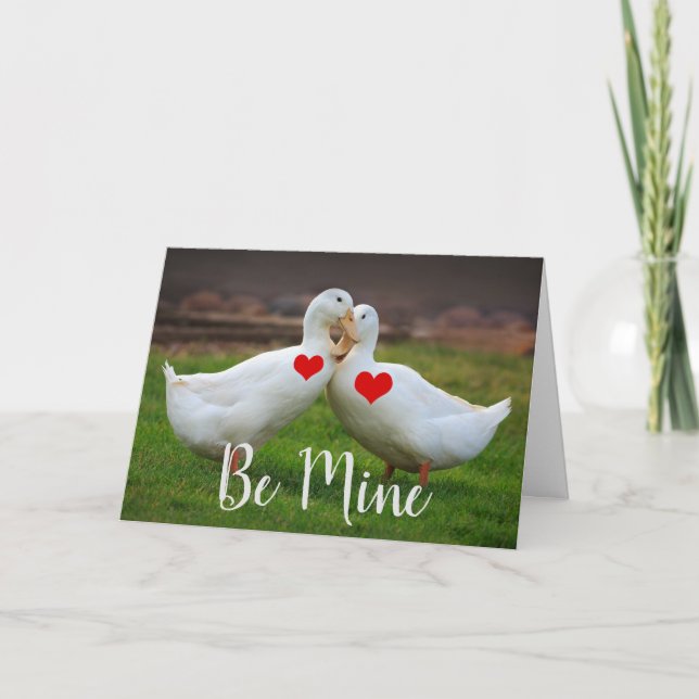 Be Mine Ducks Valentine Card (Front)