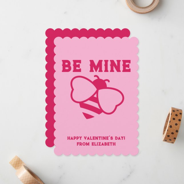 Be Mine Flat Note Card (Front/Back In Situ)