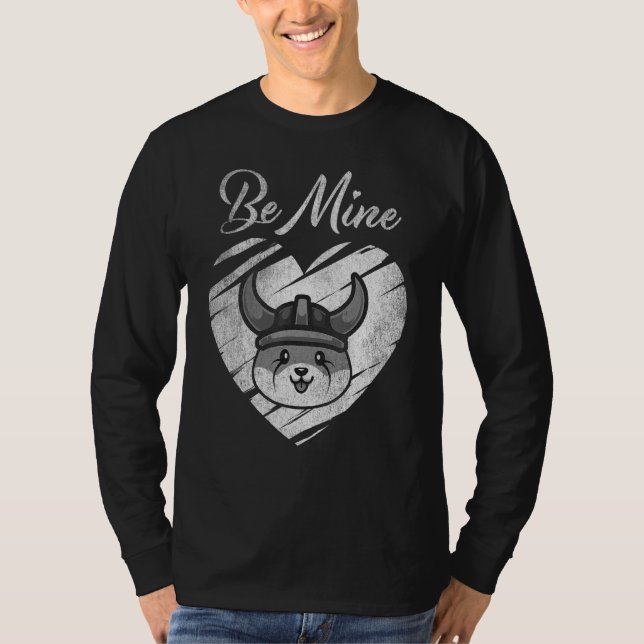 Be Mine Floki Inu Coin Valentine Crypto Token Wall T-Shirt (Front)
