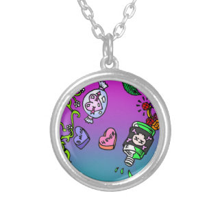 Be Mine Forever Candy Heart Tattoo Love Is Poison Silver Plated Necklace