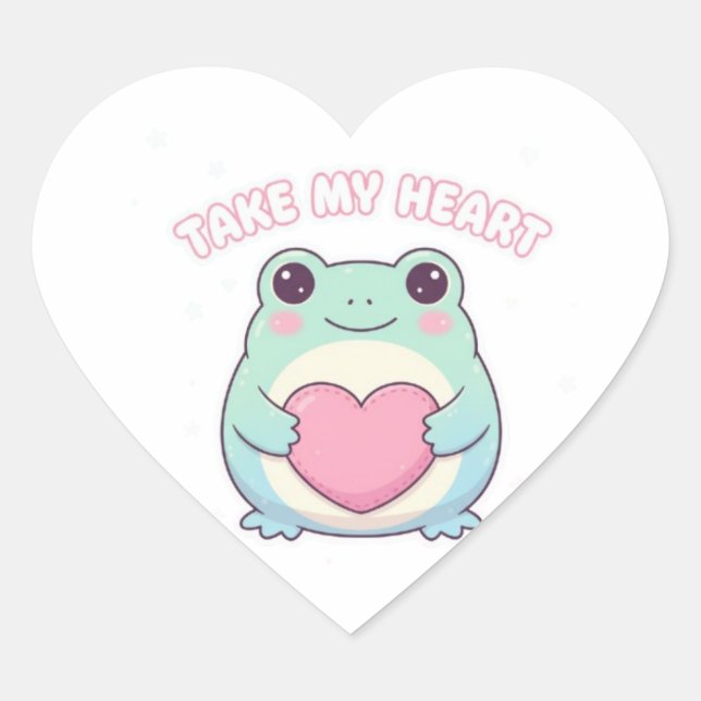 be mine frog, valentine frog, romantic frog, cute  heart sticker (Front)