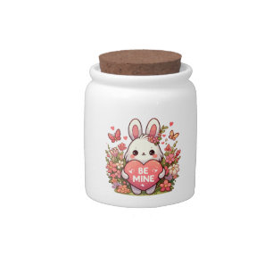 be mine ,funny rabbit valentine love candy jar