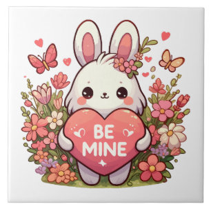 be mine ,funny rabbit valentine love ceramic tile