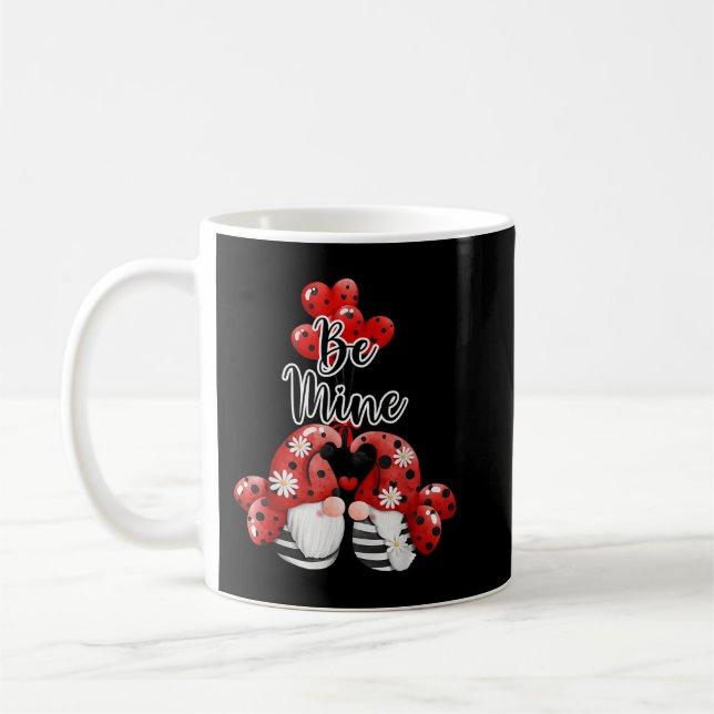 Be Mine Gnome Ladybug Valentines Day For Couple Coffee Mug (Left)