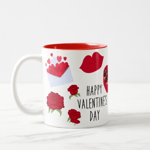 Be Mine Happy Valentine Two_Tone Coffee Mug