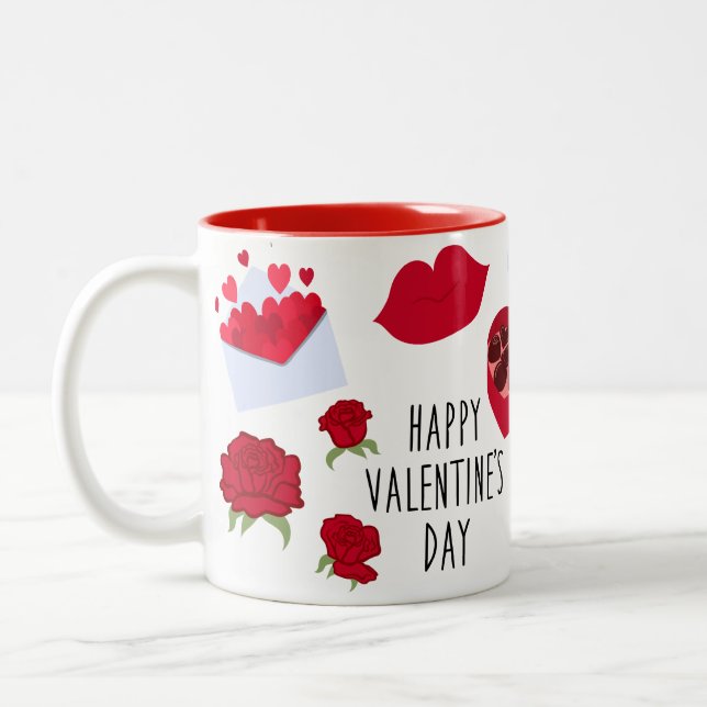 Be Mine Happy Valentine Two-Tone Coffee Mug (Left)