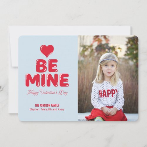 Be Mine Heart Balloon Letter Photo Valentine Card