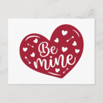 Be mine Heart Cute valentine love holiday postcard