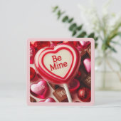 BE MINE HEART LOLLYPOP VALENTINE HOLIDAY CARD (Standing Front)