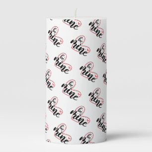 Be Mine Heart Loop Valentine Graphic Pillar Candle