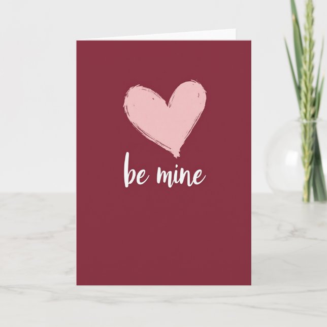 Be Mine Heartfelt Brushstrokes Card (Front)