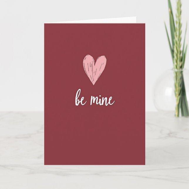Be Mine Heartfelt Love Card (Front)