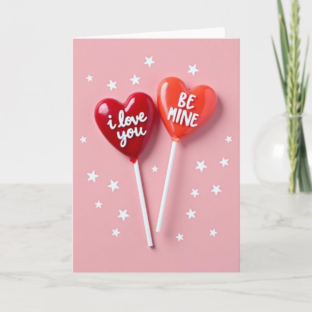 Be Mine Love Hearts Card (Front)