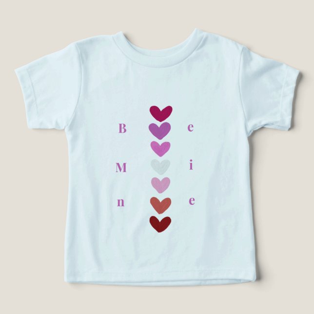 Be Mine Minimal Heart Stack Valentine T-Shirt Toddler T-shirt (Design Front)