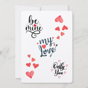 Be Mine My Love Only You Romantic Valentine's Day Holiday Card