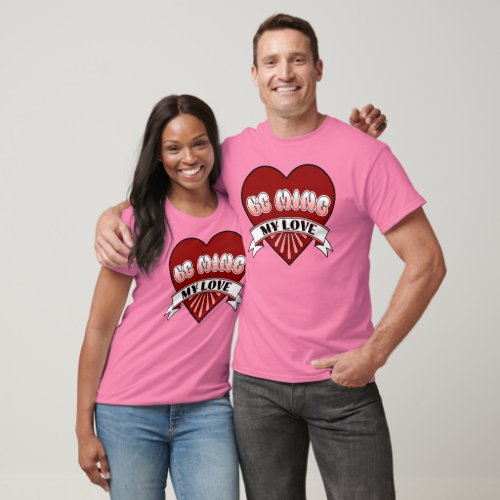 Be Mine My Love Retro Valentines Day Red Heart T_Shirt