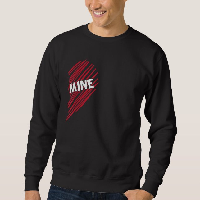 Be Mine Partner Look Valentine´s Day Couple Two Ha Sweatshirt (Front)