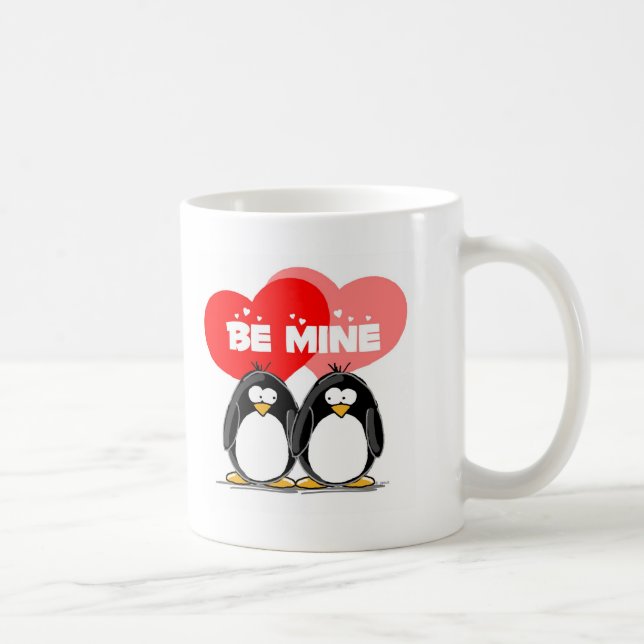 Be Mine Penguins Coffee Mug (Right)