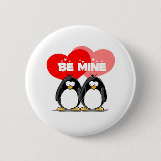 Be Mine Penguins Pinback Button