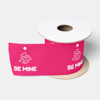 Be Mine Pink Hearts Satin Ribbon