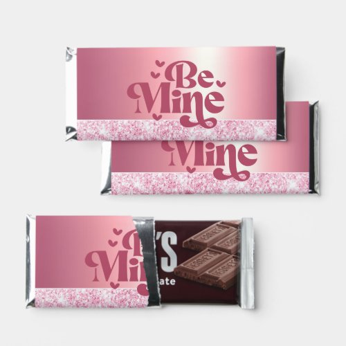 BE MINE PINK VALENTINES GLITTER DRIP CUSTOM  HERSHEY BAR FAVORS